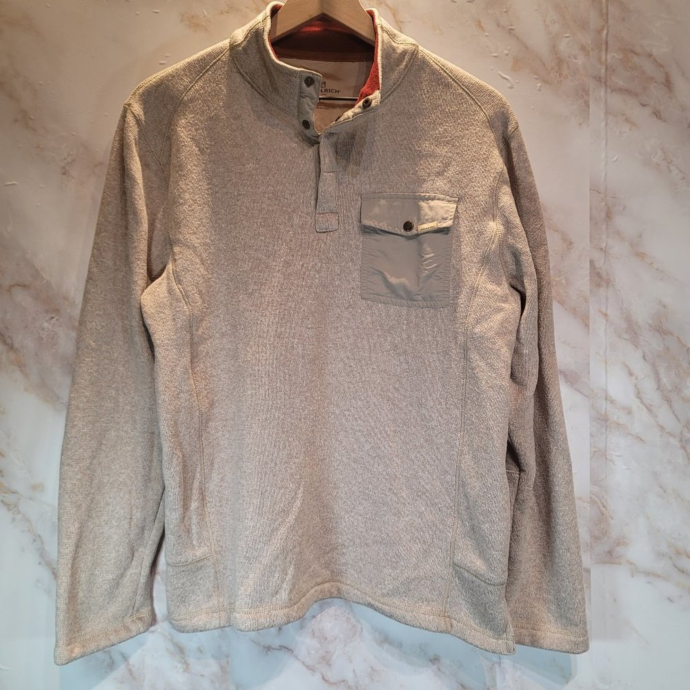 Woolrich Thick Beige Pullover Button Sweater